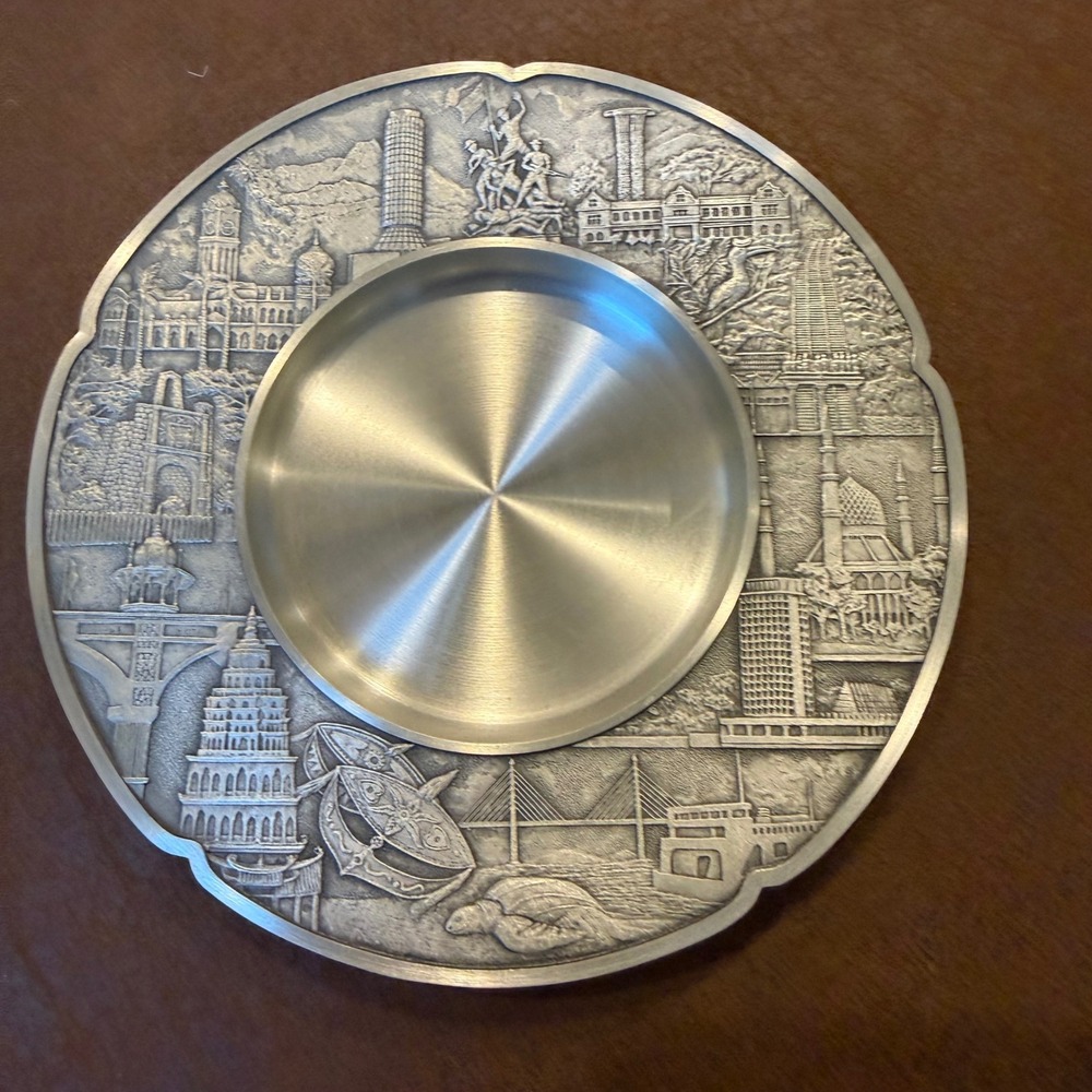 Royal Selangor Pewter Malaysia Landmarks Decorative Plate 5 Inch Souvenir Boxed